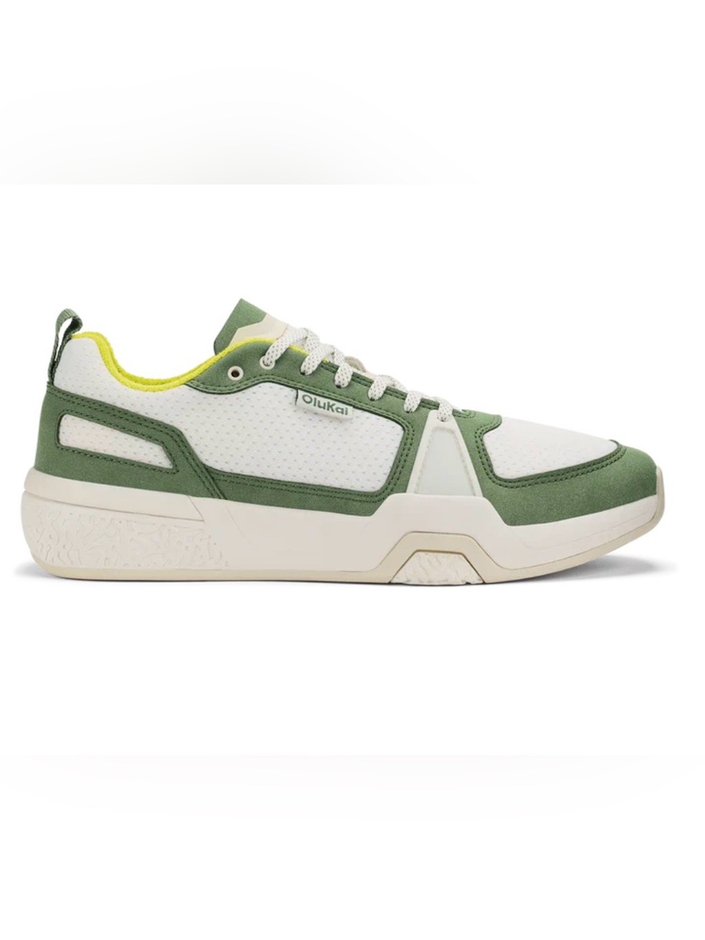 OLUKAI Anau Men's Pickleball Sneakers Bright White/ Leaf NWT $140 Size 9 & 12